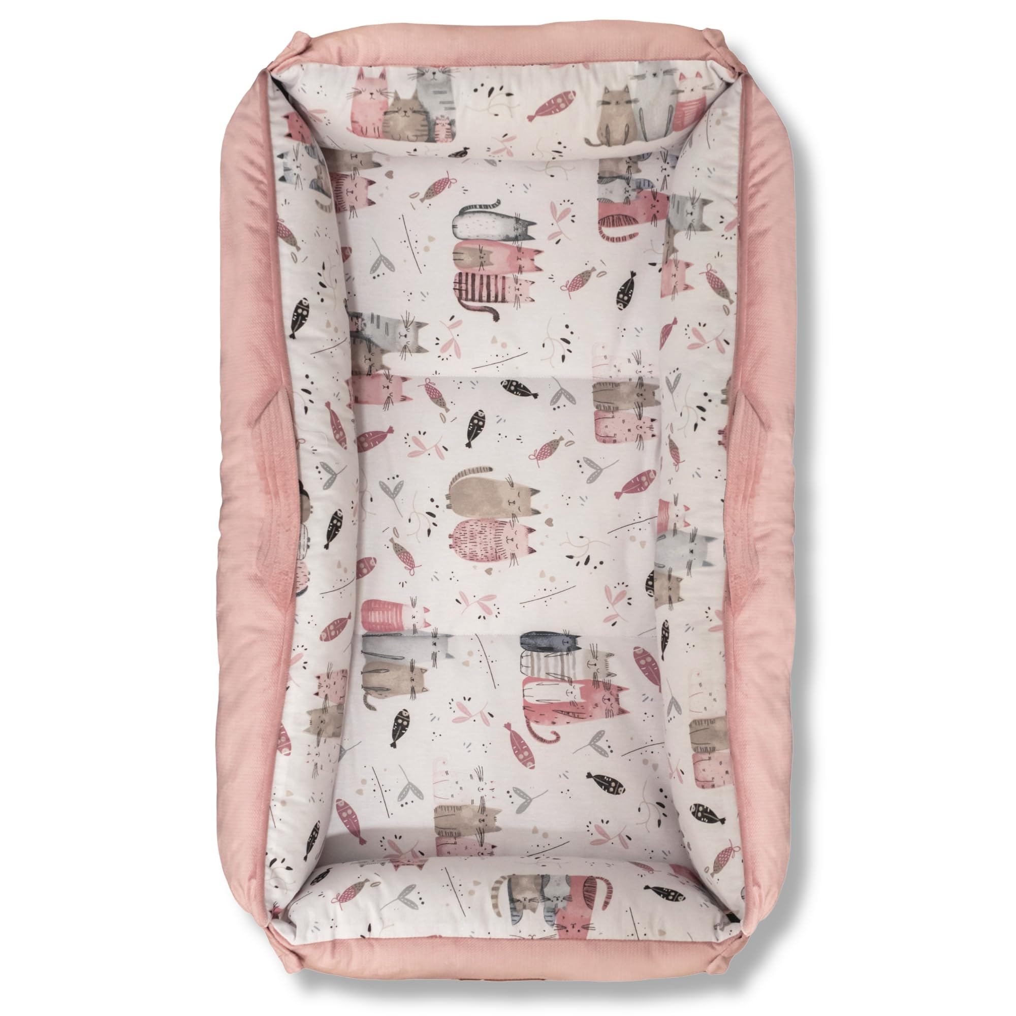 Bellochi Hush Baby Nest Cocoon leżak dla noworodka z cichymi magnetycznymi zapięciami dla spokojnego wypoczynku - hipoalergiczna bawełna premium, wielofunkcyjna mata na brzuch i przenośna kapsuła