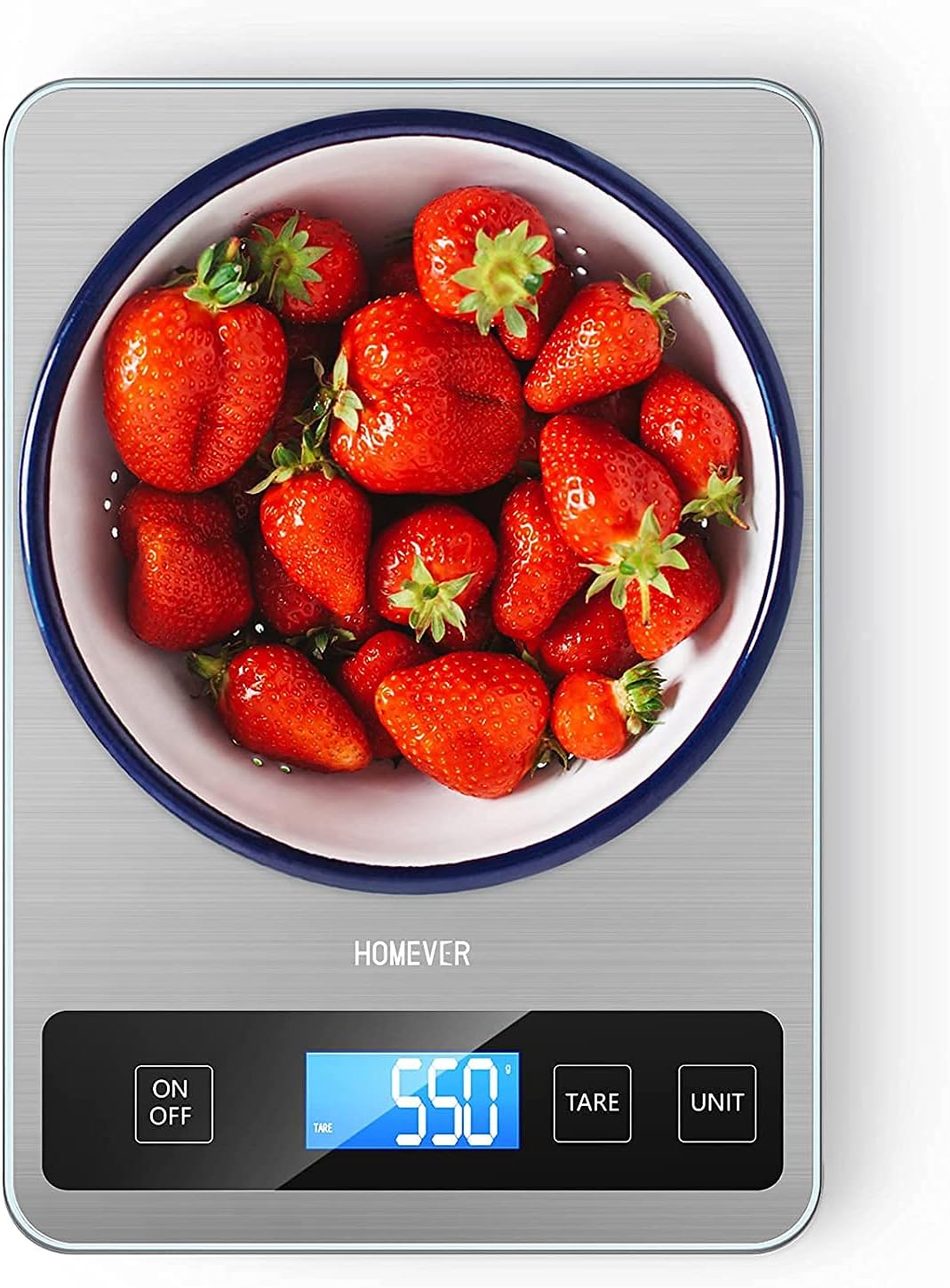 Kitchen Scale, 33lb/15kg Food Scales Digital Weight Grams and oz for Cooking, 304 Stainless Steel, Silver