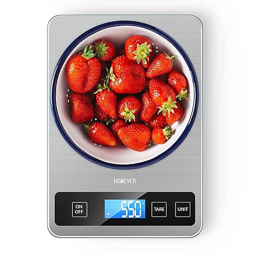 Homever Báscula de cocina báscula de alimentos de 33 libras331lbs peso digital gramos y onzas para cocinar acero inoxidable 304 plata disponible en Yaxa Colombia