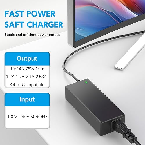 Miniatura 2 de Cable de alimentación DC de 19 V compatible con Samsung TV de 32 pulgadas, UN32, J4000, J4500, J5205, J5003, J525D, UN32J4000AF UN32J5205AF