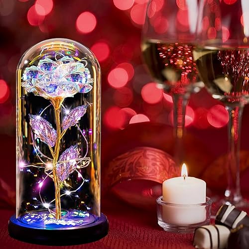 Miniatura 8 de Regalos de rosas para el Día de la Madre, para mamá, esposa, mujer, abuela, abuela, de hija, regalos de cumpleaños para mujeres, rosa iluminada en