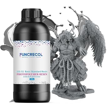 3D Printer Resin, 16K Upgraded Standard Photopolymer Resin, 405nm Fast UV-Curing Low Odor High Precision 3D Printing Resin for LCD/DLP/MSLA 3D Printer, 16K Grey 1000g