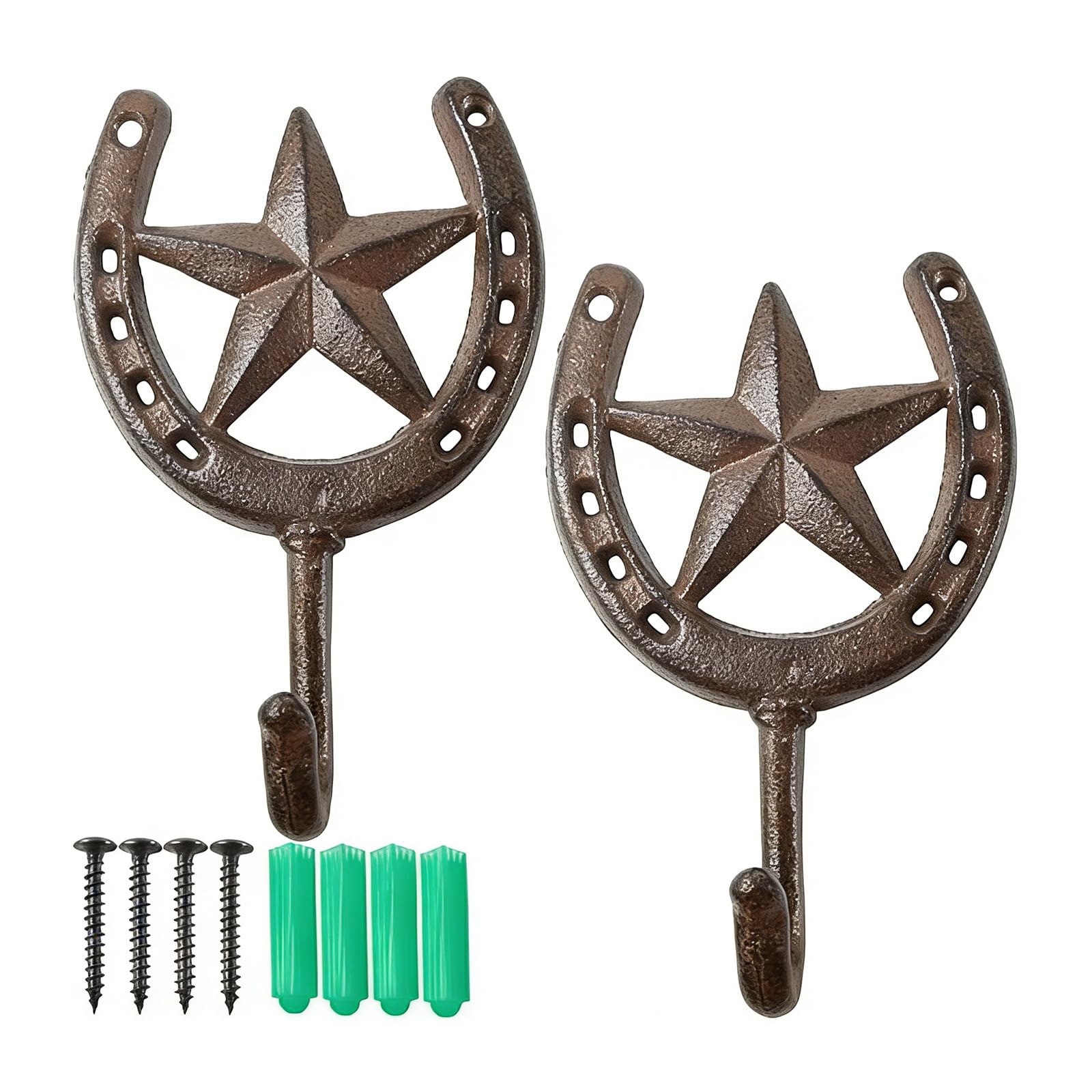 Ekoama West Styles Metal Star Wall Hook For Keys Hats And Decors Sturdy Iron Materials Rusts Resistant Strong Wall Hanger
