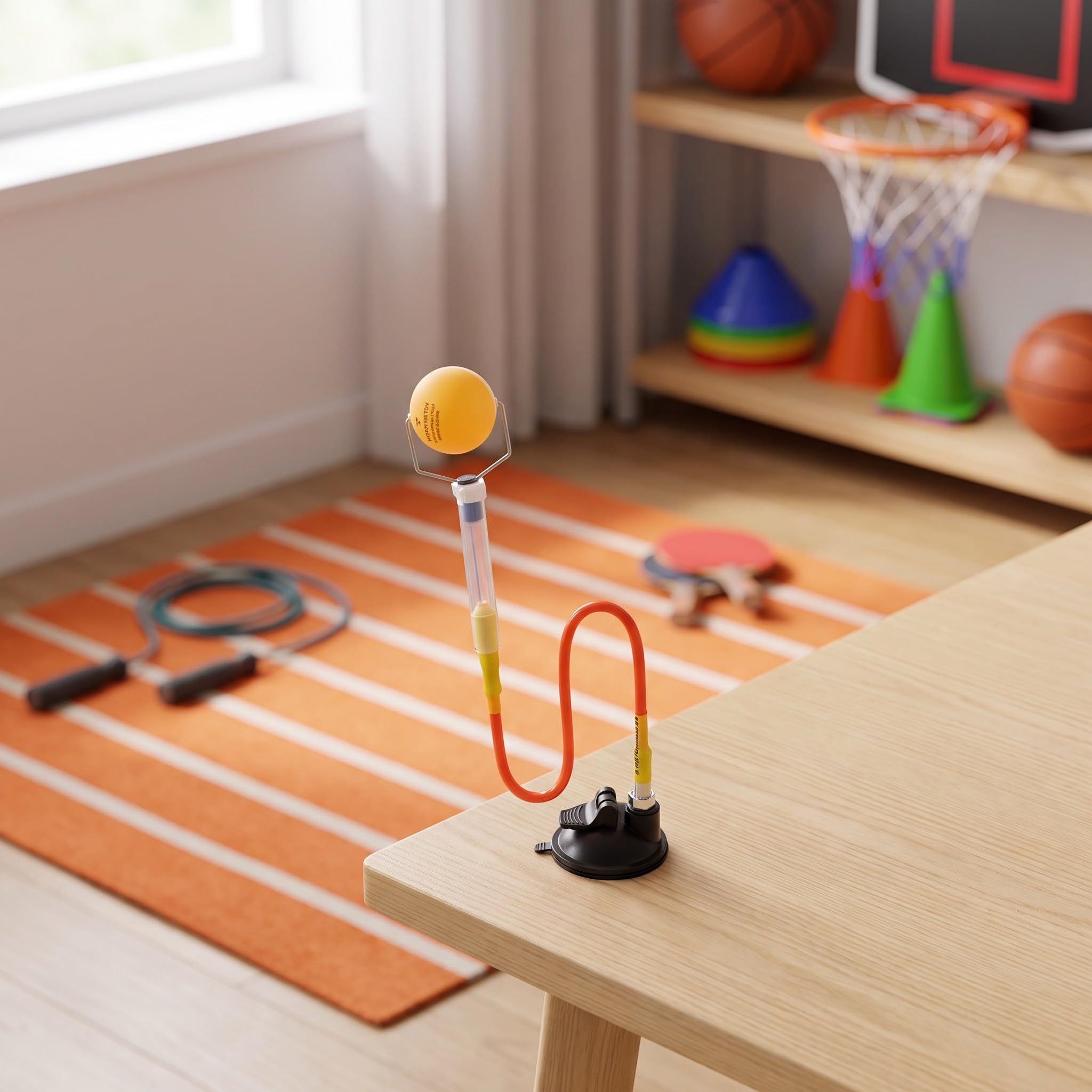 Toddmomy 1 set di attrezzo per allenamento di rimbalzo ping pong con base a | Attrezzo per allenamento di ping pong con rimbalzo, robusto di fissaggio a ventosa, ideale per esercizi individuali, design