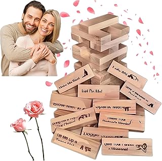 Lust Tower, 48Pcs Super Naughty Block Tower Game, Valentine Tumbling Tower Stacking Blocks, Fun Date Night Activities, Date Night Party Game 1 Set