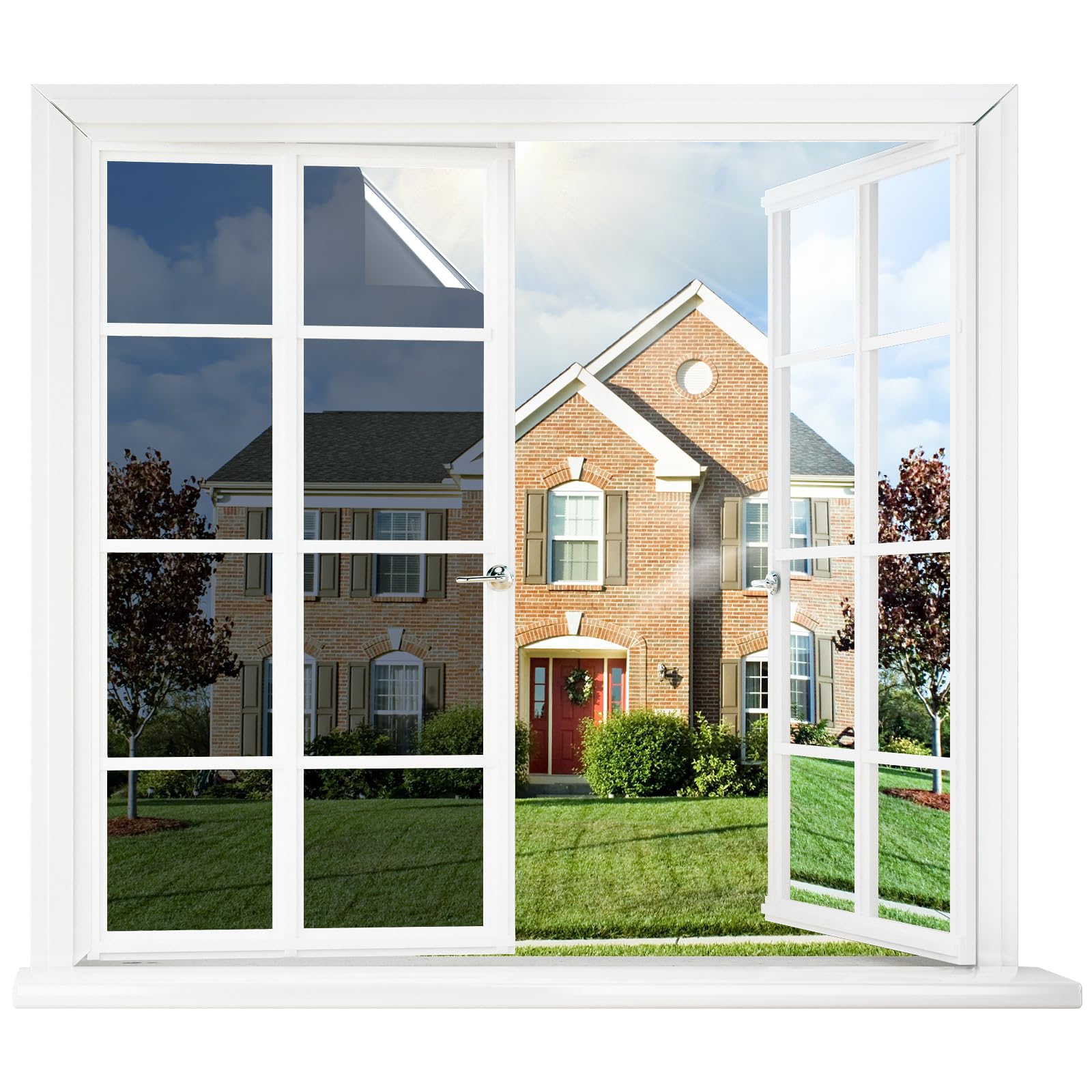 rabbitgoo Window Tint for Home One Way Privacy Window Film See Out Not in Heat UV Blocking Reflective Removable Static Cling Mirror Decorative House