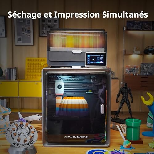 Anycubic Kobra S1 Combo 3D-Drucker Mehrfarbig, Geschlossene CoreXY-Struktur | Trocknen beim Drucken, Vollständig Geschlossene CoreXY-Struktur, Schnell Abnehmbares 320℃ Hotend, 250 x 250 x 250 mm - 8