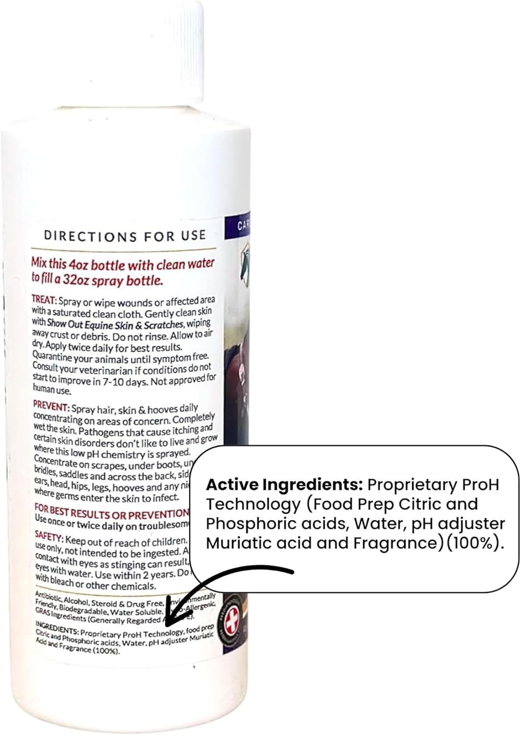 Show Out Skin & Scratches Prevention Pack - Fast Relief and Prevention for Horse Care. Use on Equine Scratches/Mud Fever, Girth Itch, Mange, Rain Rot & Other Skin Issues on Horses w/Empty Spray Bottle