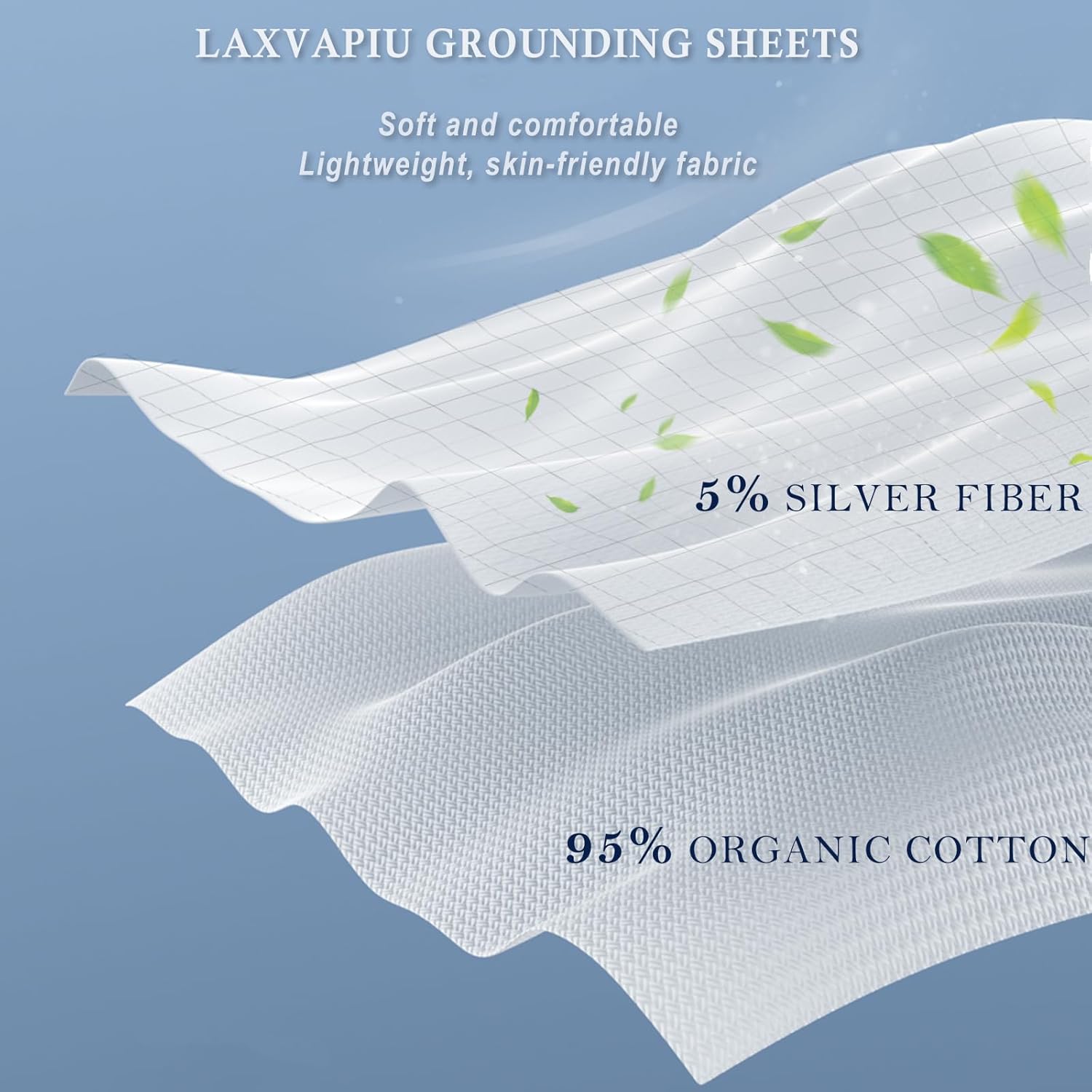 Grounding Sheet Cotton Flat Grounding Sheets 35x90 Inch,Silver-Infused Grounded Bed Sheets for Sleep Stress Health,Earth Connected Sheets with Cord