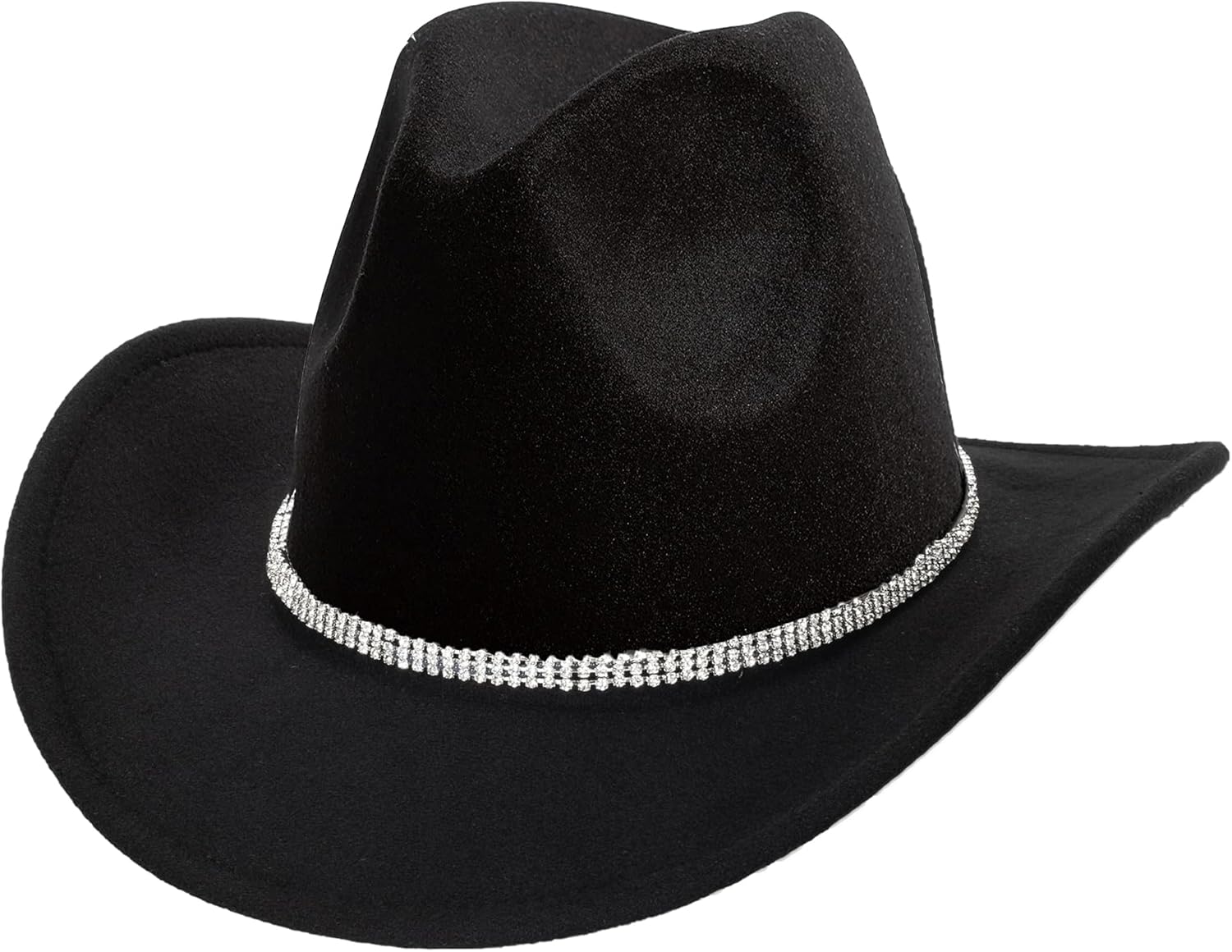 Amazon.com: Women Men Classic-Black-Western-Cowgirl-Hat Wool Felt Wide ...