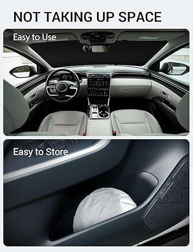 Vista 85 de Proadsy Parasol para parabrisas para BMW X1 F48 2016-2022 de 4 capas plegable, protector de parasol frontal que bloquea los rayos UV y mantiene