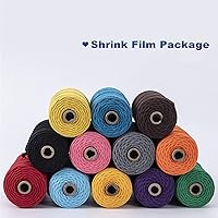 Vista 7 de Cuerda de macramé de 0.118 in para 220 yardas, cuerda de algodón de 68.8 pies, cuerda de macramé de color 100% natural para kit de macramé, ganchos