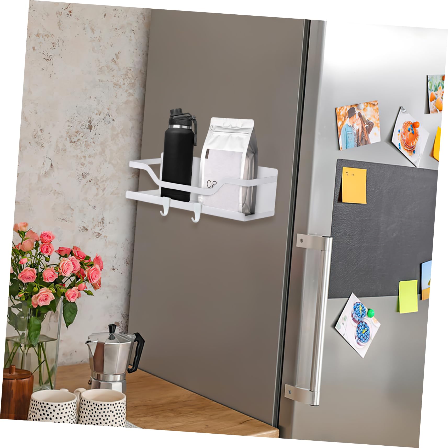 Zerodeko 2 Stück-pack Magnetisches Gewürzregal aus Kohlenstoffstahl Widerstandsfähig gegen Flecken Weiß Vielseitig Einsetzbar für Küchenlagerung Am Kühlschrank