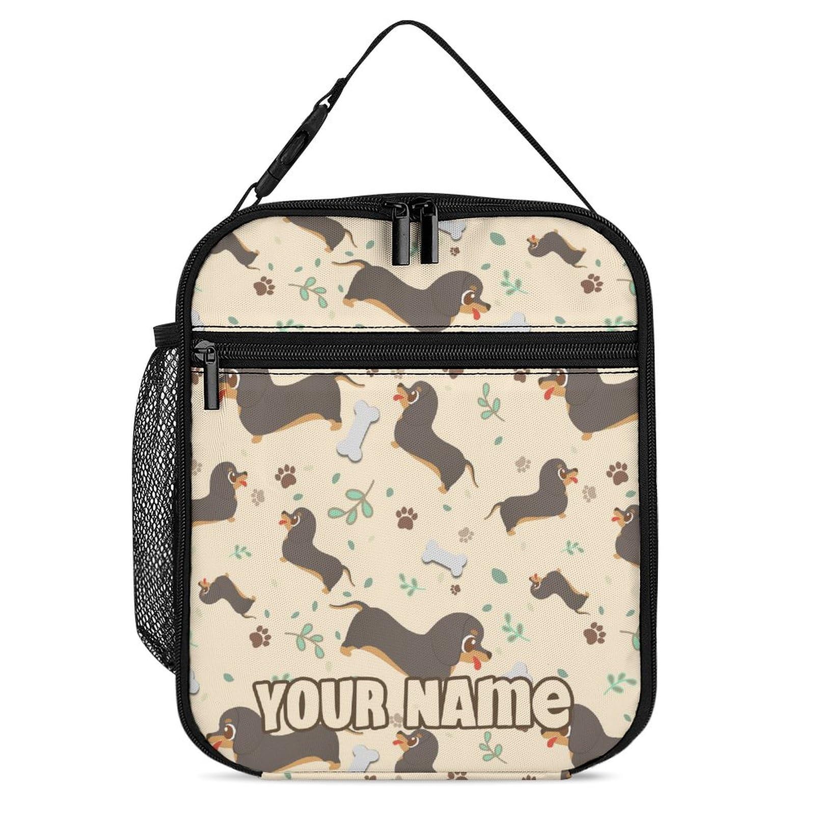 Homieblanket Custom Dachshund Lunch Bag for Kids Girls Boys Teens - Dachshunds Animal Theme Leakproof Insulated Thermal Lunchbox, Portable Reusable