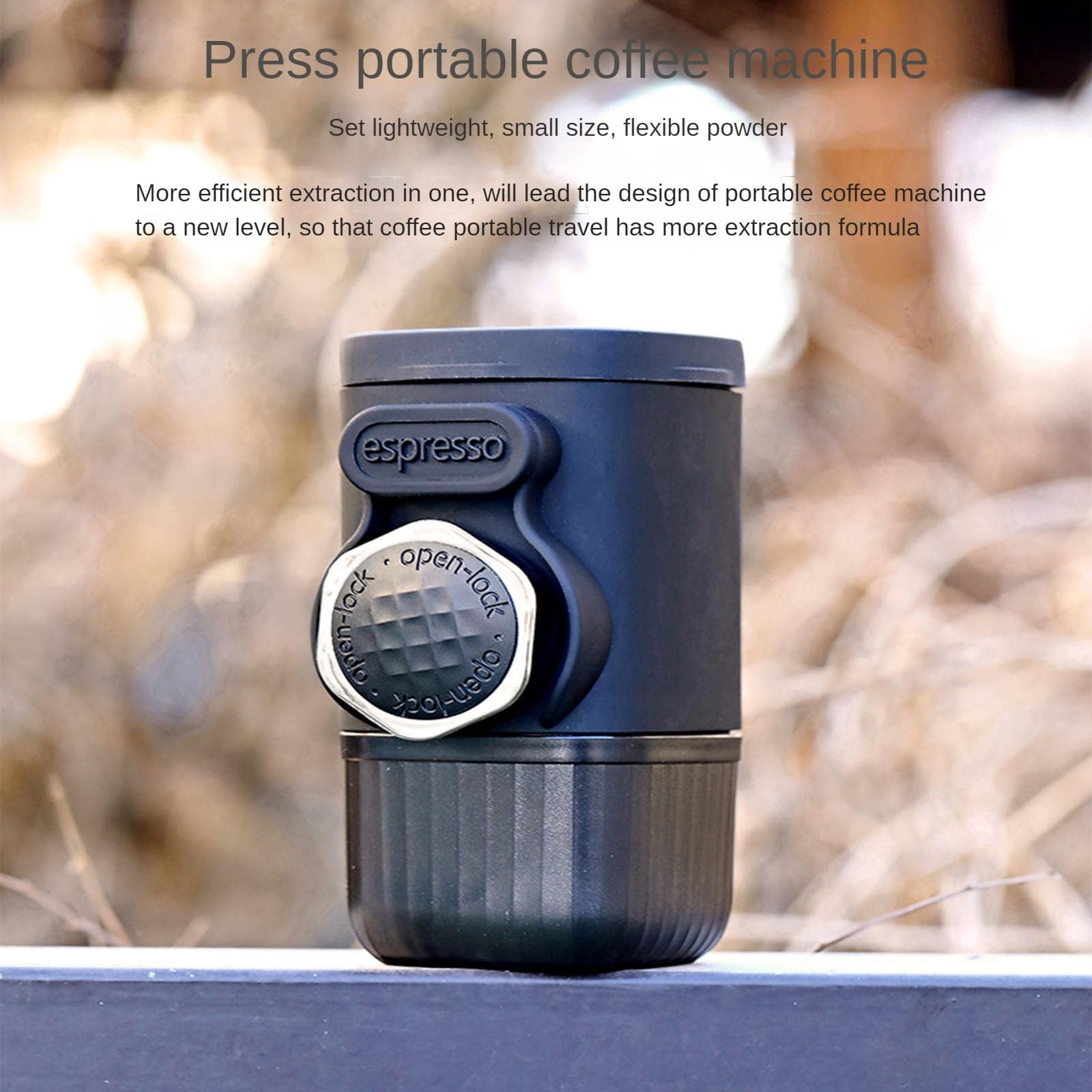 Máquina de café: diseño desmontable y lavable integrado, ligera y portátil para un rico espresso, ideal para viajes de café al aire libre