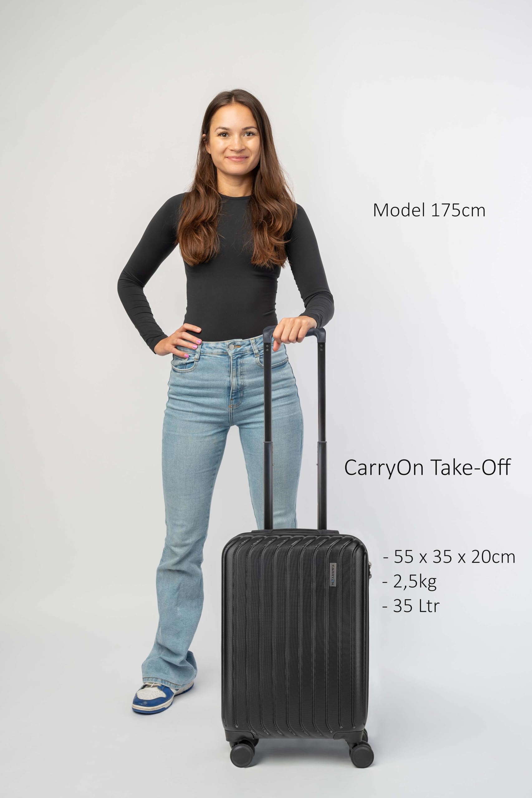 CarryOn Take-Off – Lekka walizka kabinowa 55 cm, bagaż podręczny 35 l, trolley - czarny