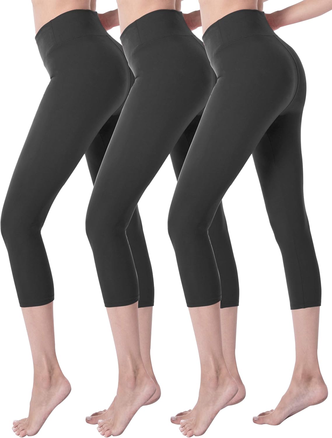 VALANDY Capri Leggings for Women High Waisted Yoga Workout Cropped Pants Running Tights, Buttery Soft, Stretchy