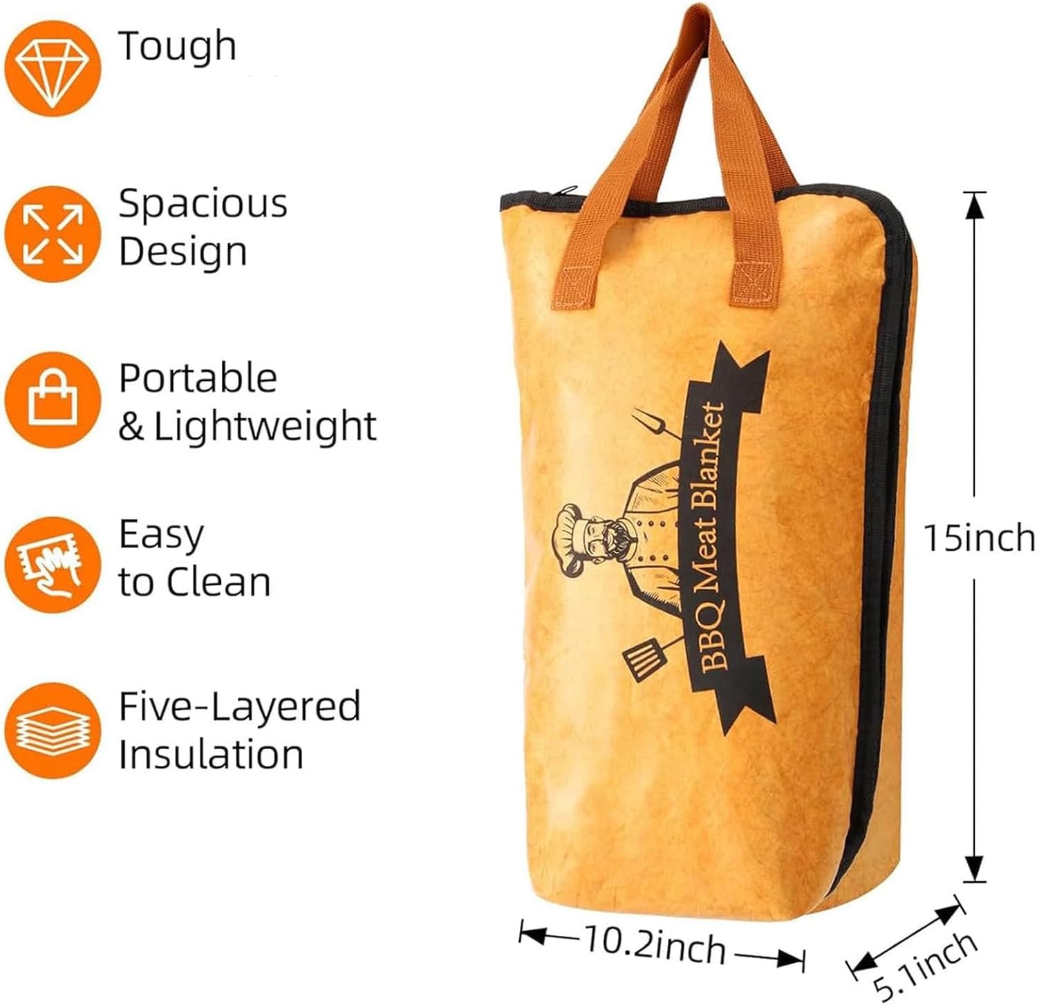 1 Insulated BBQ Meat Resting Bag, 10.2X14.9IN image 4