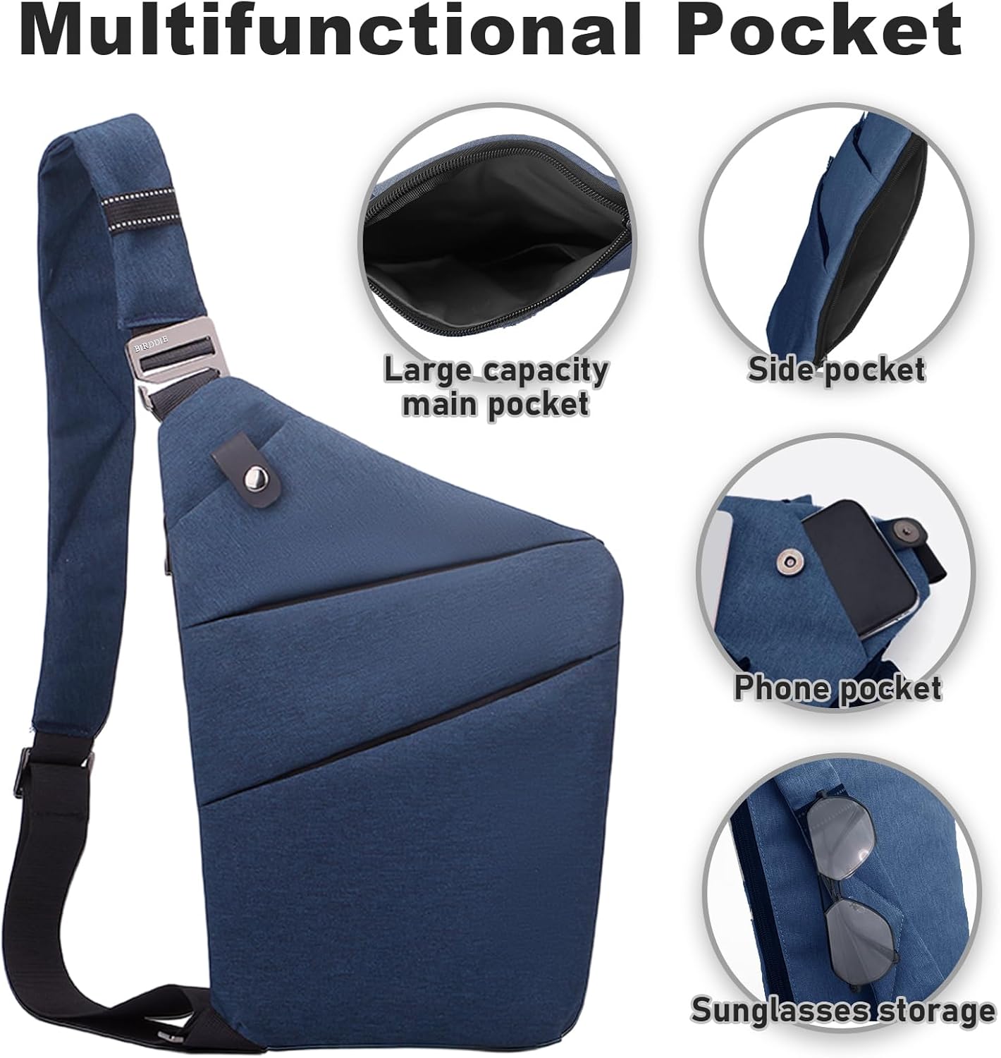 Sac Bandoulière Antivol Nylon 23x32cm Grande Capacité Sac Bandoulière Antivol - Nylon 23x32cm Grande Capacité Voyage Urbain Sac Voyage Sécurisé