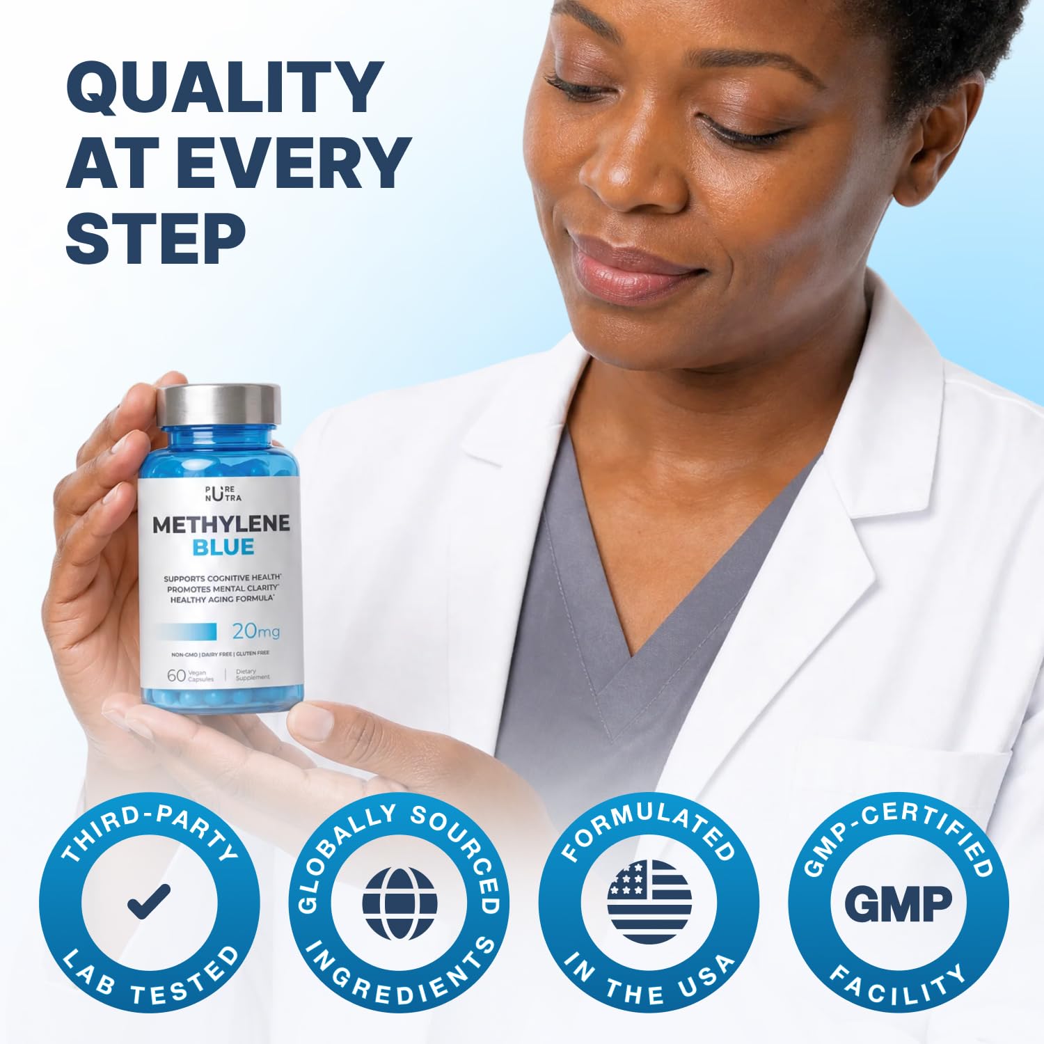 Ultimate Methylene Blue Capsules, USP Grade, 20mg Per Serving, 60 Capsules — Amazon image 12