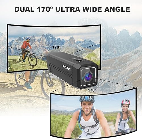 Miniatura 3 de Cámara de acción bidireccional A1 1080p30fps, conectividad Wi-Fi, visión amplia, control remoto de muñeca, sensor IMX307, resistente al agua,