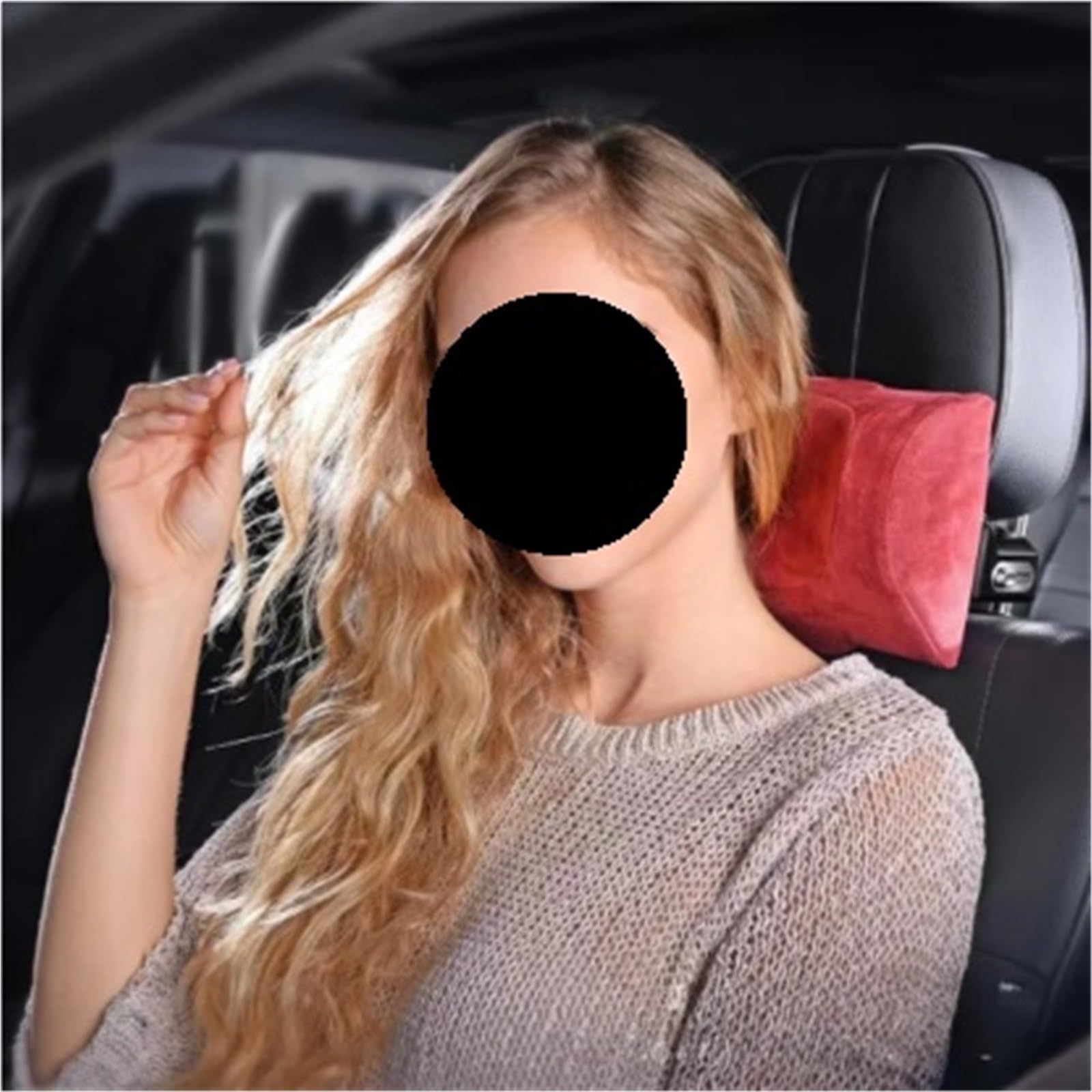 Car Pillow Driving Seat Poggiatesta da viaggio con regolazione a quattro quadrati per auto, adatto per Audi, adatto per VW, poggiatesta in cotone e ovatta con memoria(D)