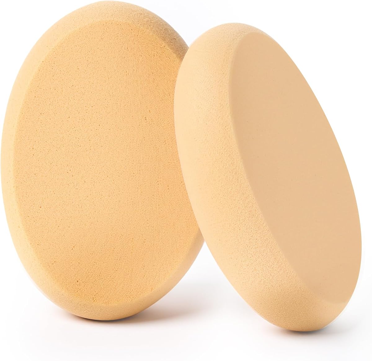 2 Pack Oval Puff Egg Foundation Sponge Oval Makeup Sponges Professional Makeup Sponge for Foundation Blush Eye Application Forehead Cheeks, Dry and Wet (Skin Tone)