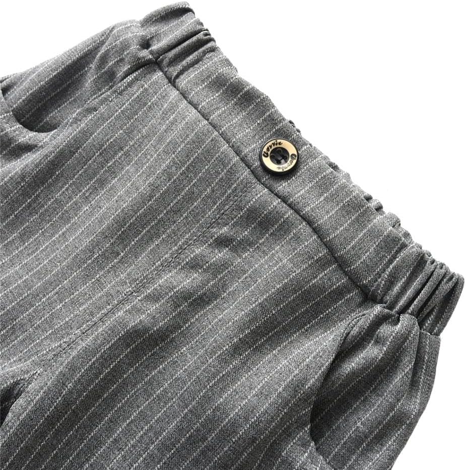 Dressy Daisy Baby Toddler Boy Summer Wedding Pinstripe Vest Suit Gentleman Formal Outfits with Bow Tie, Black/Gray
