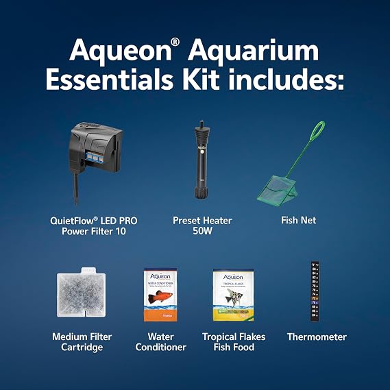 Aqueon Fish Tank Aquarium Essentials Starter Kit for 10 Gallon Tanks