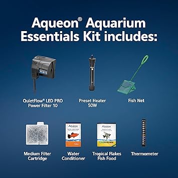 Aqueon Fish Tank Aquarium Essentials Starter Kit for 10 Gallon Tanks