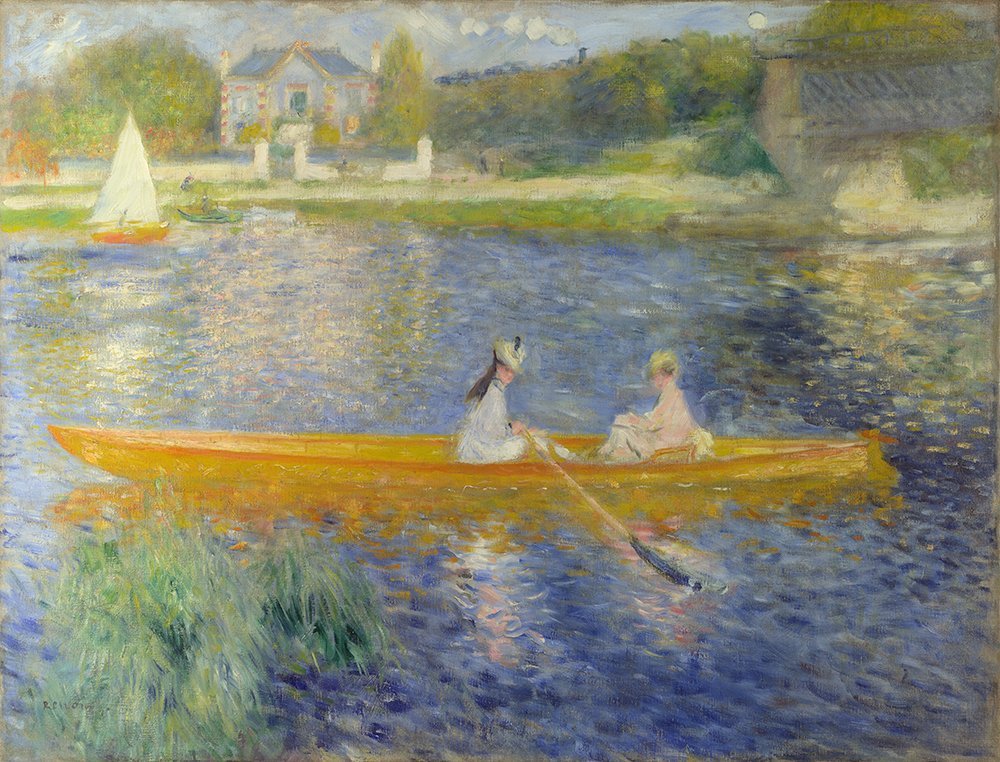 Lámina decorativa de La Yole de Renoir para salones elegantes, poster mate mediano
