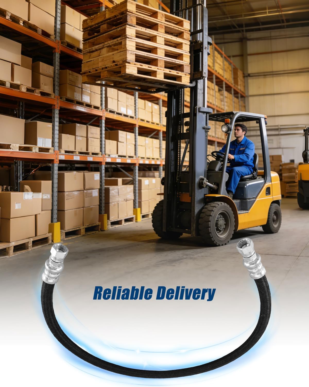 Forklift LPG Propane Hose 34" Tank Cylinder Hose with Female Coupler Connector, Universal Fit