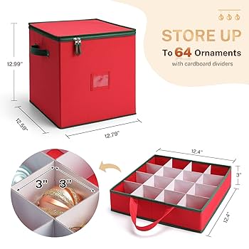Amazon.com: MaidMAX Christmas Ornament Storage Box Holiday