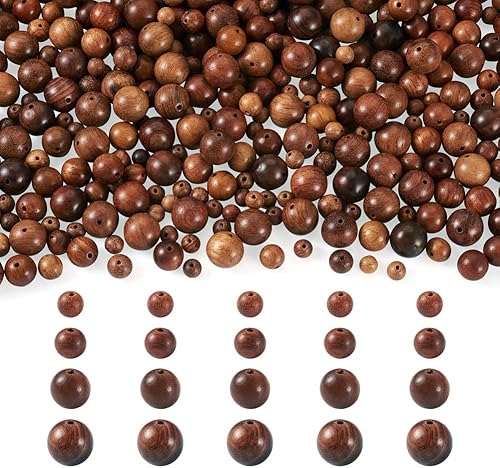 Vista 49 de Mega Pet 50 cuentas espaciadoras de madera natural sin terminar de 0.472 in (0.47 pulgadas) redondas de madera sueltas para manualidades