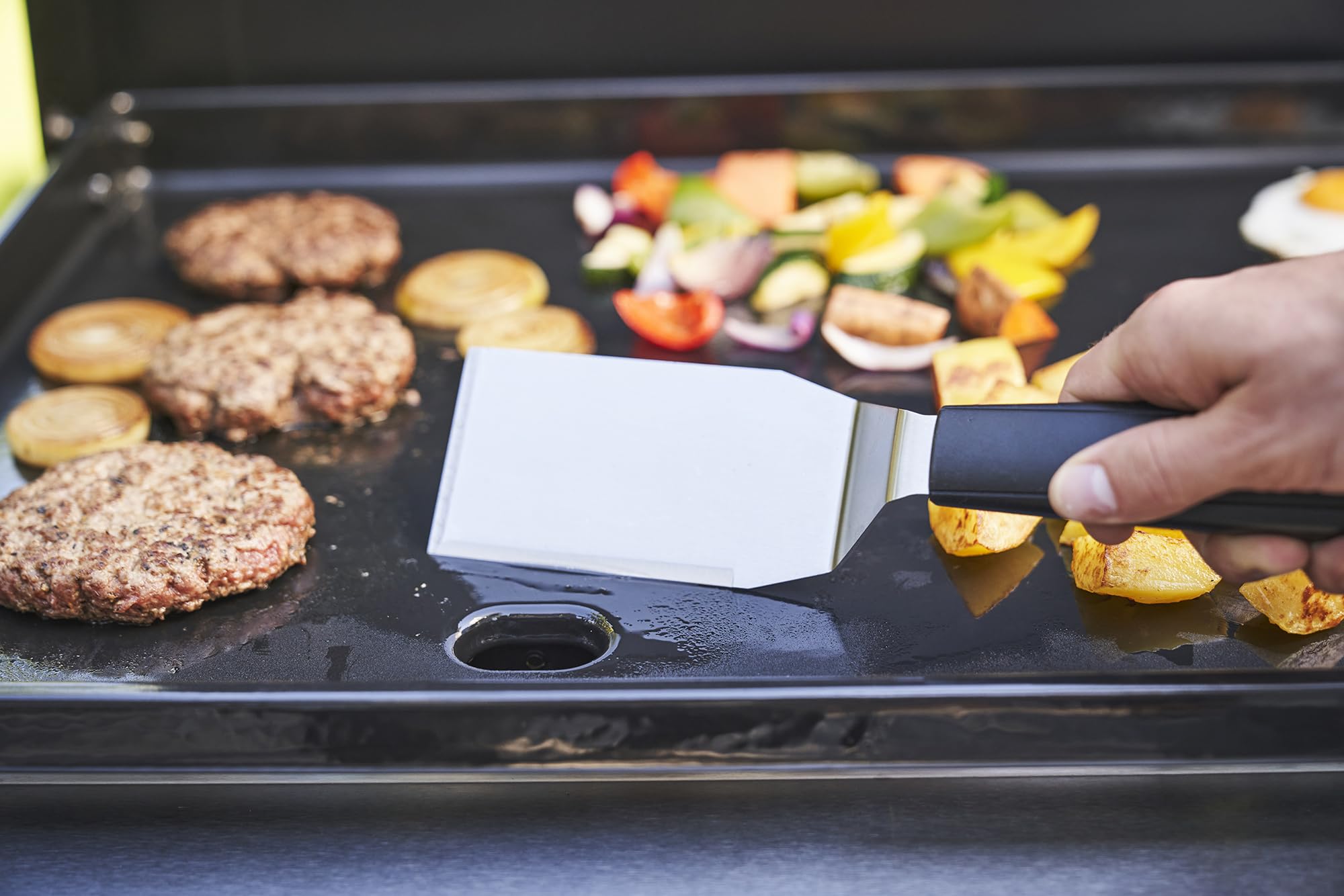 Char-Broil Griddle 3400 Barbecue à Gaz, Plaque en Fonte 48 x 68 cm, Bac de Récupération des Graisses et de l'eau, Allumage Électronique