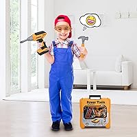 Vista 5 de Juego de herramientas para niños, juego de herramientas para niños pequeños con caja de herramientas para niños y taladro de juguete electrónico