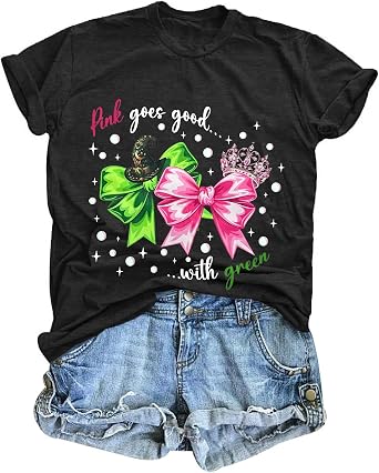 Wicked Musical Shirt for Women Pink Goes Good with Green T-Shirt