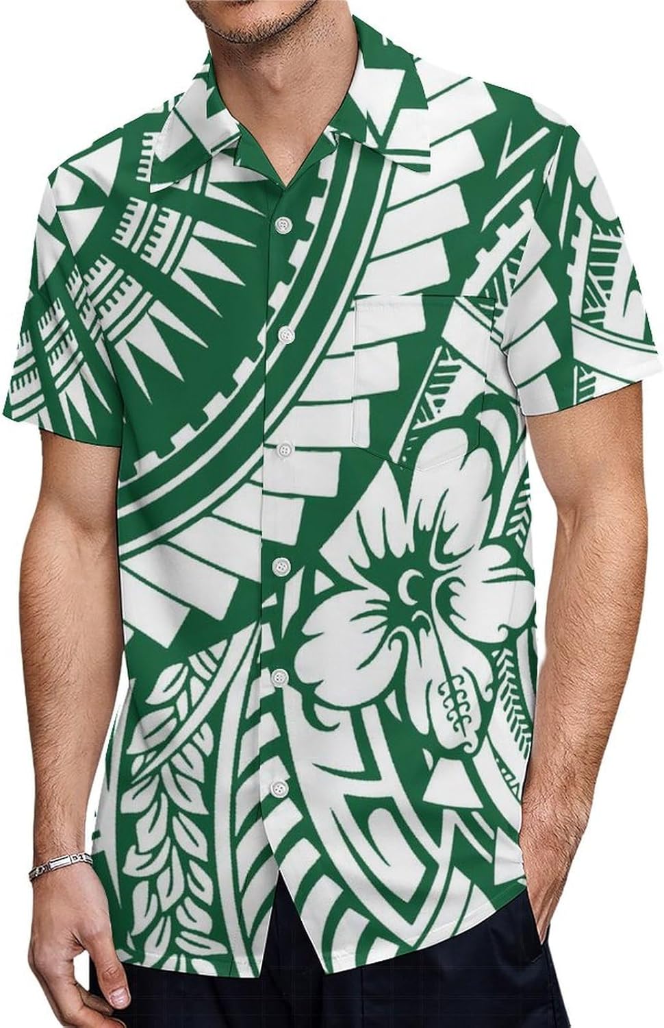 Micronesian Couple Suit Mumu Women's Casual Dress Hawaiian Maxi Dress and Polynesian Tribe Men's Shirt