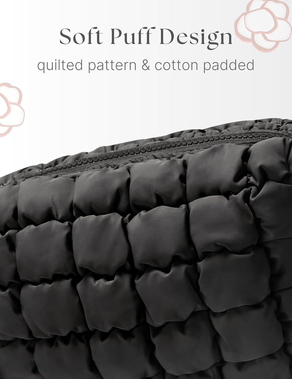 Quilted Makeup Bag Puffy Cosmetic Bag Cute Puffer Travel Toiletry Bag for Women, Small Makeup Pouch for Purse Quilted Cosmetic Pouch for Essentials Toiletries, Gift for Women, Girls - Image 6