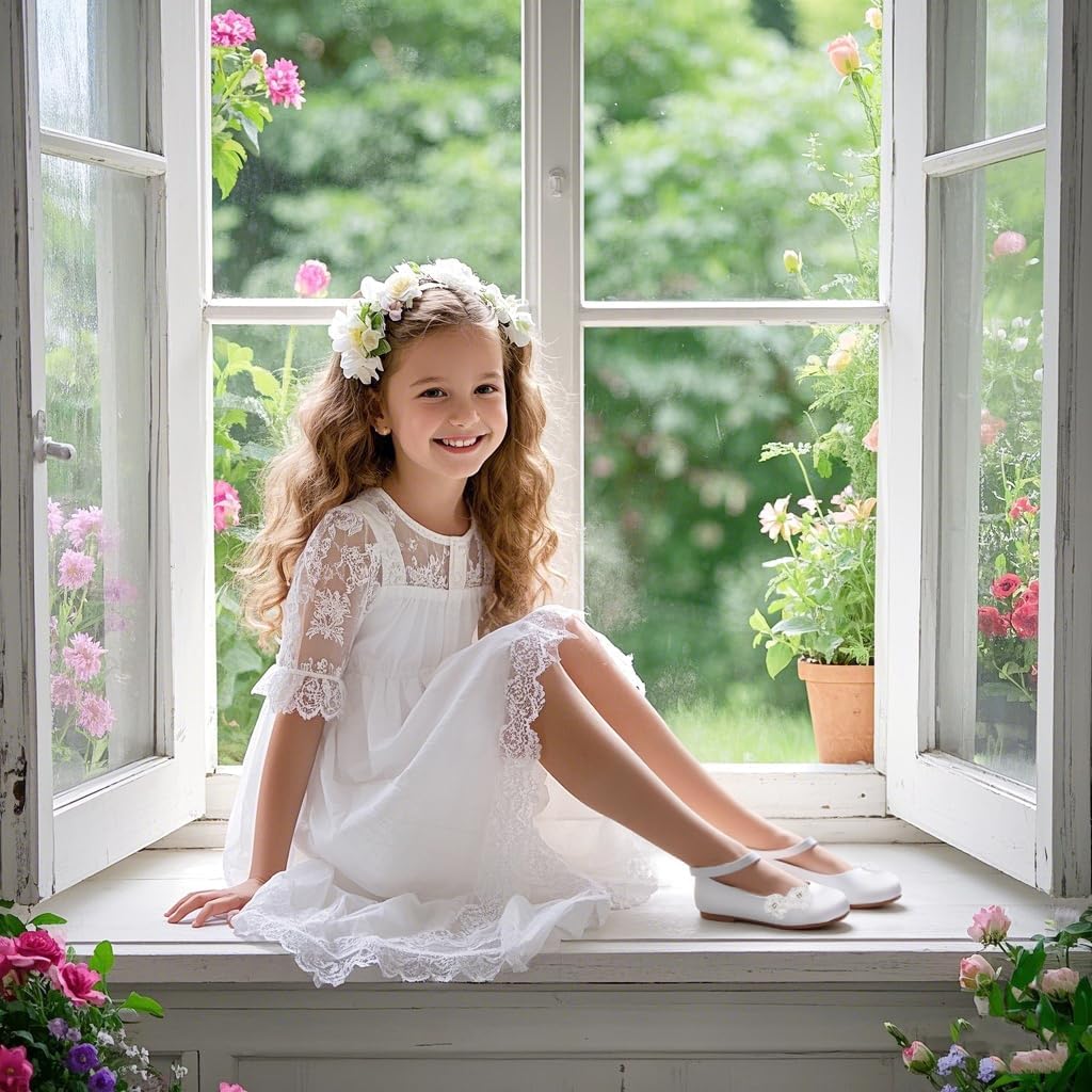 Felix & Flora Girls Toddler Little Ballet Shoes - Flower Girls Mary Jane Flats Dress Shoes Party Wedding - Image 2