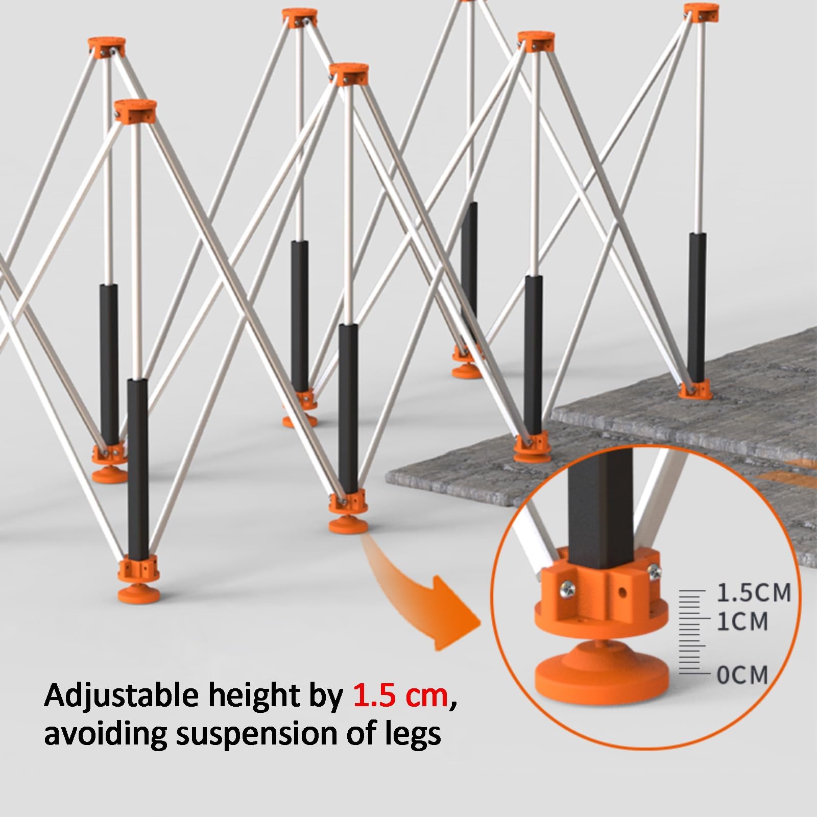 Banco de trabajo plegable resistente con caballete de metal, capacidad de carga de 200 a 500 kg, portátil y no requiere montaje, ideal para construcción y carpintería, mesa de trabajo móvil (10 patas)