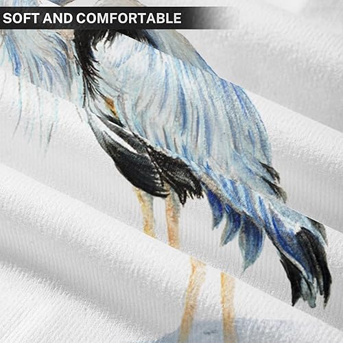 Miniatura 3 de Emvency Funda de almohada decorativa para pesca, acuarela original, gran garza azul, vida silvestre, decoración del hogar, funda cuadrada de 20 x 20