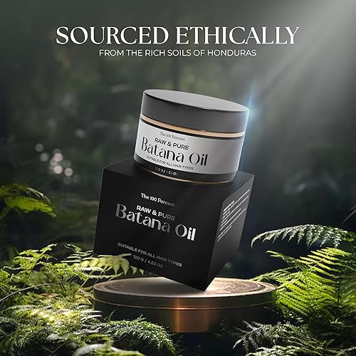 Miniatura 4 de The 100 Percent Aceite de batana puro y crudo para el crecimiento del cabello Dr. Sebi orgánico procedente de Honduras, 4.2 oz  120 g - Aceite para