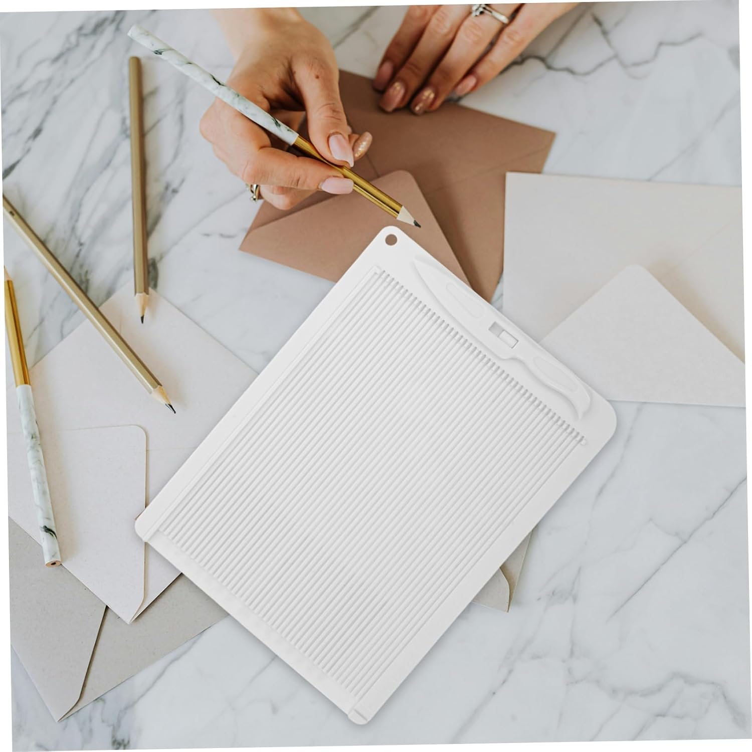 VILLFUL Multi-use Scoring Board Tool for Craft Envelope Making Durable Material Includes Scoring Tool for Accurate Results for Card Making and DIY Projects