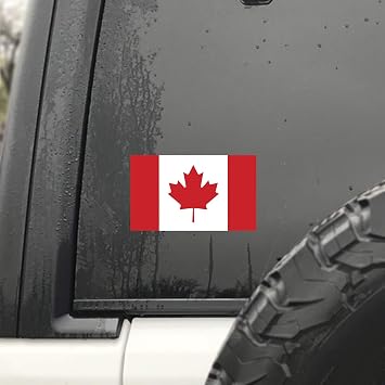 2-Pack Canada Flag Decal Stickers | Official Flag of Canada Stickers | 5-Inches by 3-Inches | Premium Quality Vinyl | PD400