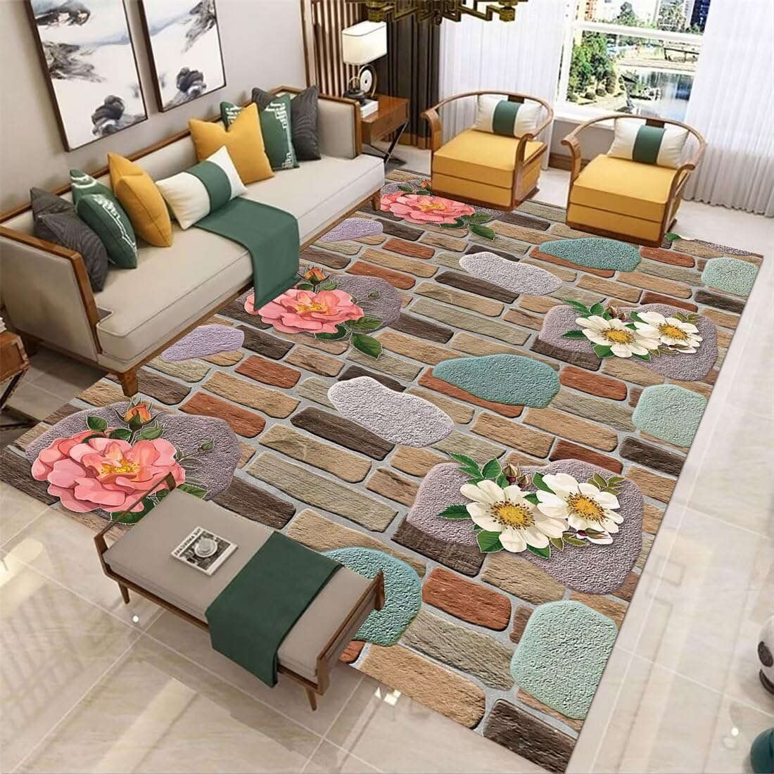 Tapis tout doux lavable et moderne 140x200cm pour un confort de canapé