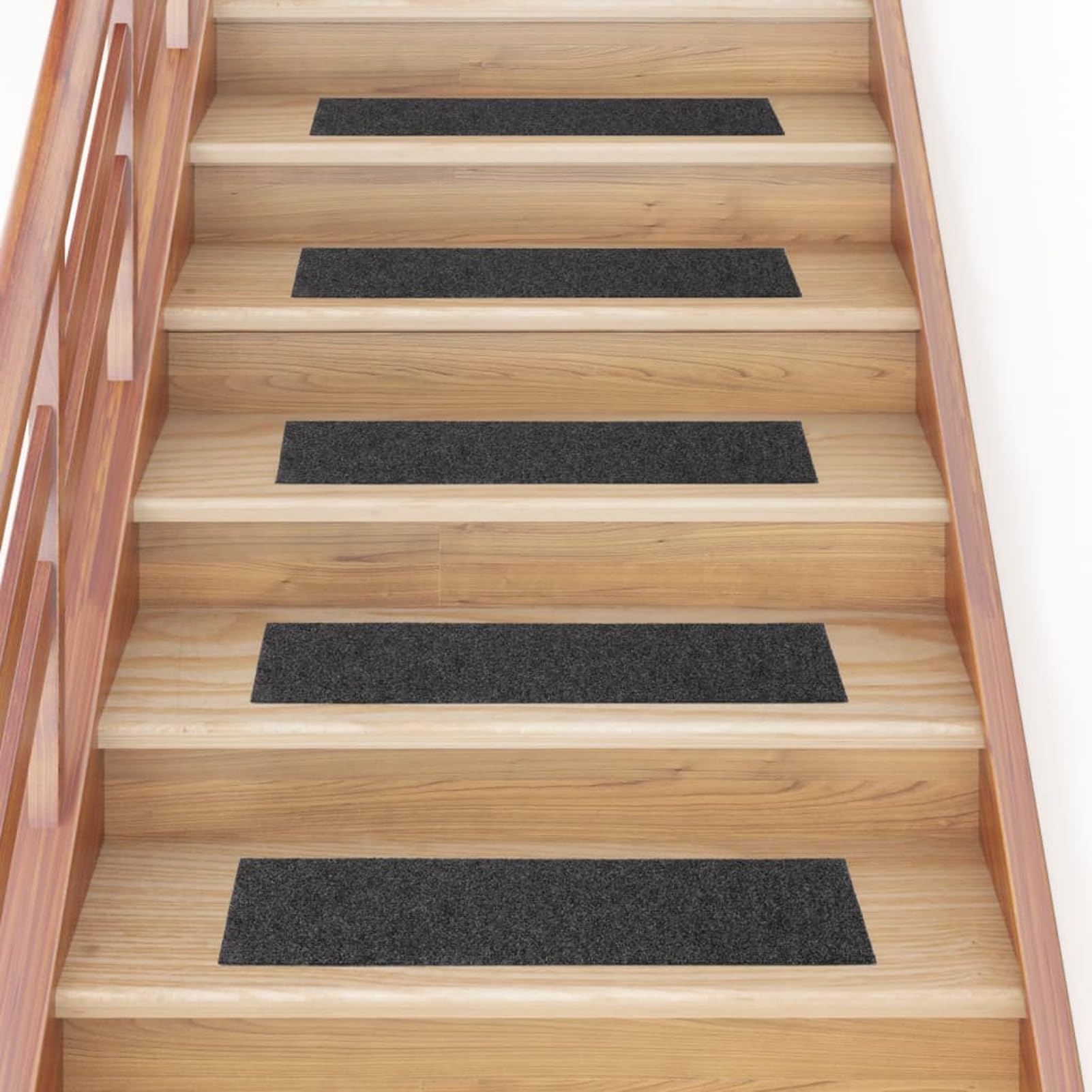 Tidyard Tapis d'escalier Autocollants rectangulaire 15 pcs 76x20 cm, Rectangulaire Tapis Escalier Tapis de Sécurité pour Sol Protection, Enfants, Aînés et Animaux Style B