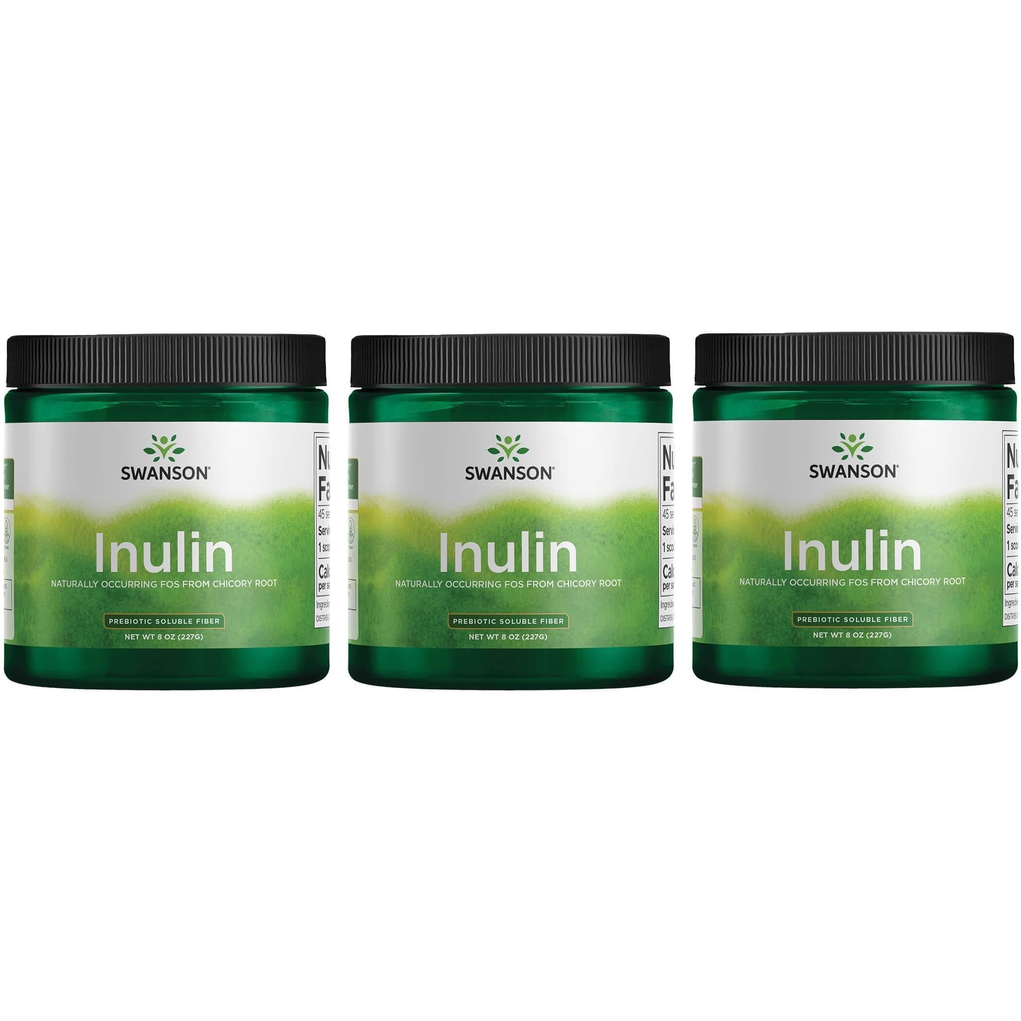 Swanson Inulin Prebiotic Soluble Fiber, 8 oz Powder, 3 Pack 8 Ounce (Pack of 3)