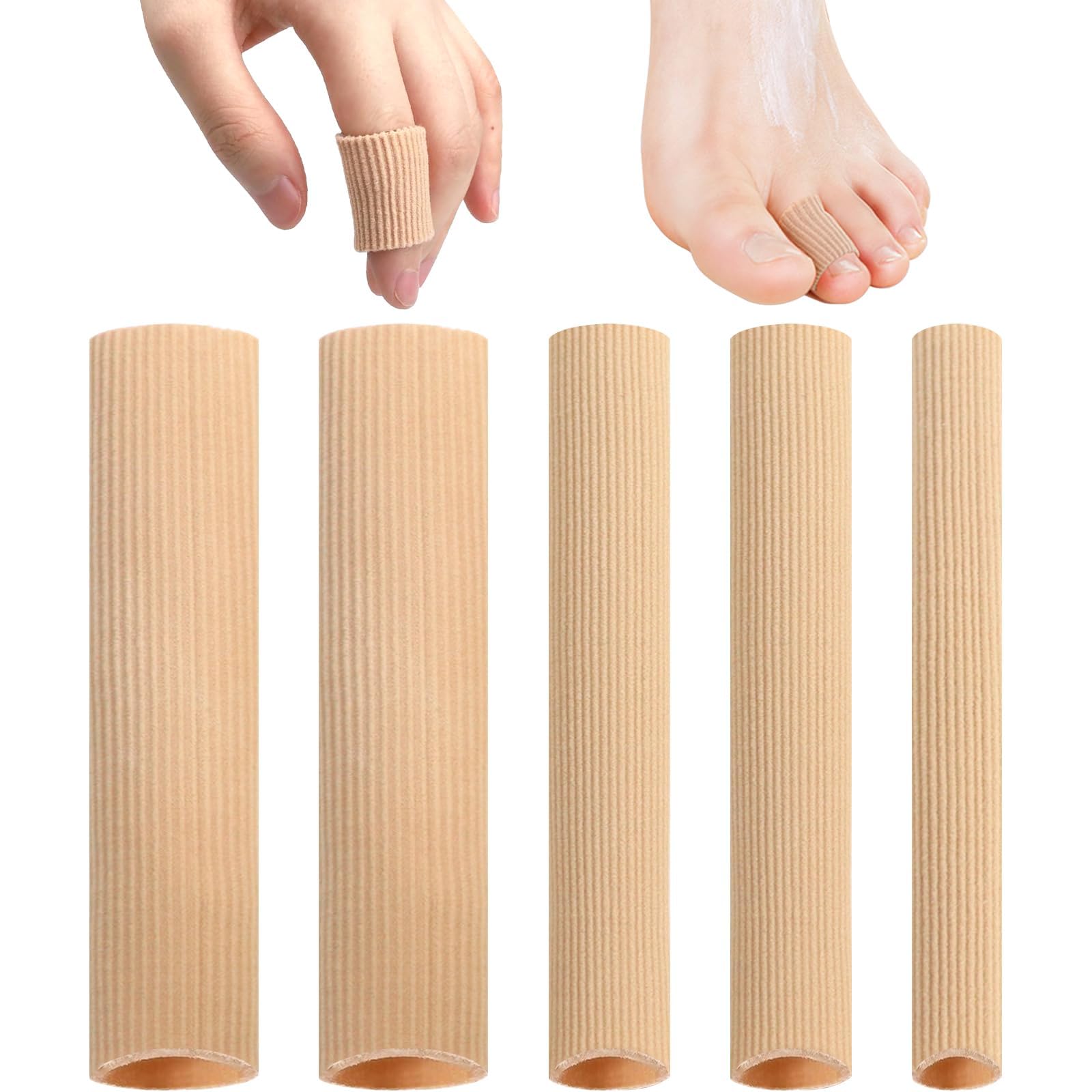 Protector Dedos Pie, 5 Piezas Protector Dedos Pie de Silicona Cortables, 15cm 3 Tamaños Tubos de Silicona para Los Dedos, para Callos Ampollas Callosidades Dedos de Pies y Manos