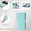 Funda tipo flip con correa, ranura para tarjetas, cierre magnético y soporte, compatible con itel S25 Ultra 4G, color menta 5